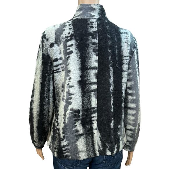 Amici By Baci Wool Blend Jacket Small Fuzzy Ink Blot Print Art To Wear Eclectic - Picture 3 of 9